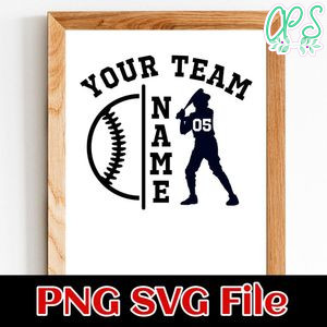 Softball Custom Name Team Name and Number SVG design template