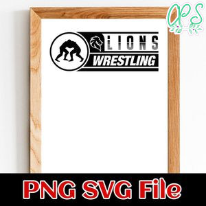 Lions Wrestling SVG design template