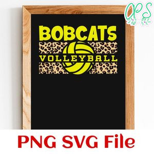 Bobcats Leopard Volleyball SVG PNG design template