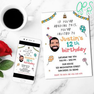 Drake Invitation Template Customizable Instant Download