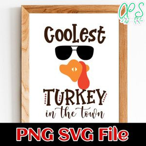 Coolest turkey in the town PNG file template