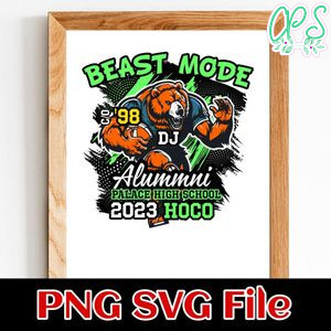 Beast Mode Alumni Palace School PNG design template