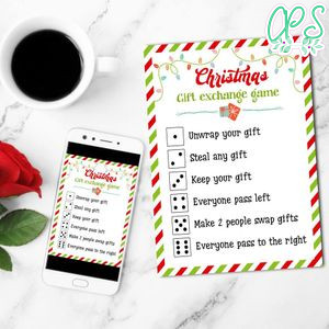 Christmas Gift Exchange Dice Game Customizable template instant download