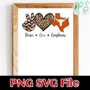 Peace love longhorns PNG design template