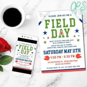 Adult field day Invitation Template Customizable Instant Download