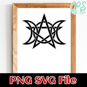 Triple Moon Pentagram SVG PNG design template