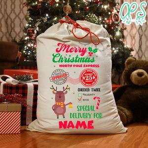 Santa Bag customizable template instant download