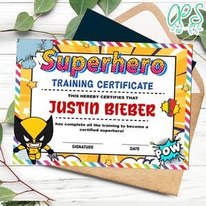 Wolverine Certificate Template Customizable Instant Download