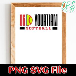 Softball Team Sign SVG design template