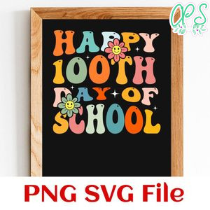 Happy 100th day of school PNG SVG file template