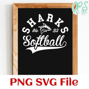 Sharks Softball Team SVG Customizable