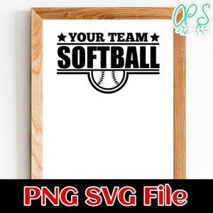 Custom Softball your team name SVG PNG design template