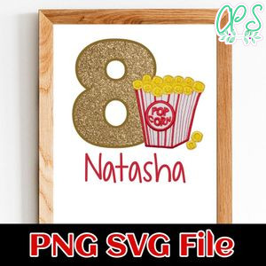 Movie Popcorn Birthday Customer Request PNG file template