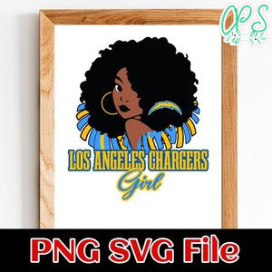 Los Angeles Chargers girl PNG SVG file template
