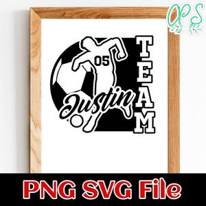 Soccer Custom Name Team Name and Number SVG design template