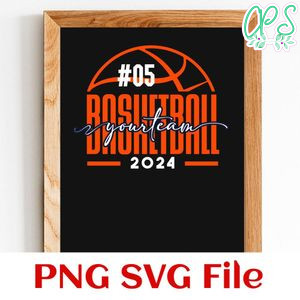 Basketball Custom Number and Team Name SVG design template