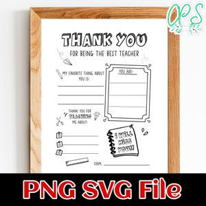 Teacher Appreciation letter design template Customizable Instant Download