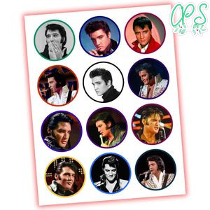 Elvis Cupcake Toppers Template Printable Instant Download