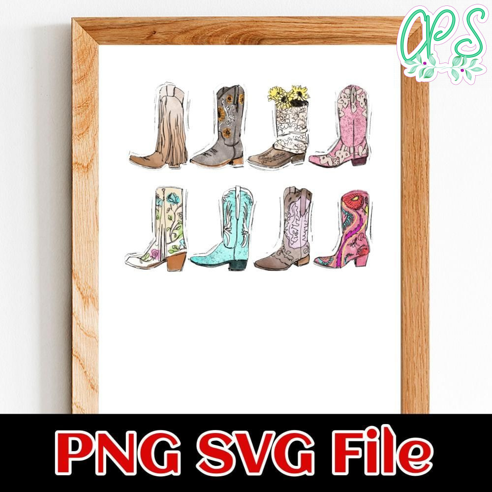 Cowgirls boots Customer Request PNG file template