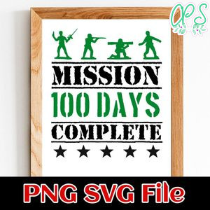 Mission 100 days complete PNG SVG file template