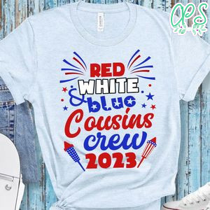 Red White And Blue Cousins Crew Shirt