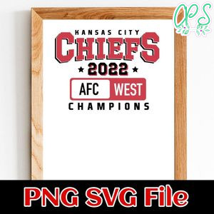 Kansas city chiefs 2022 afc west champions PNG SVG file template