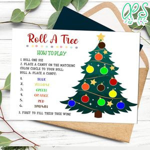 Roll a christmas tree game Ediable template instant download