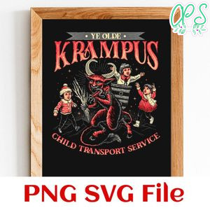 Ye olde krampus child transport service PNG file template