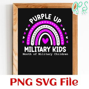 Purple up Month of Military Children PNG SVG design template