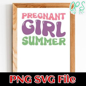 Pregnant Girl Summer SVG PNG Customizable Instant Download