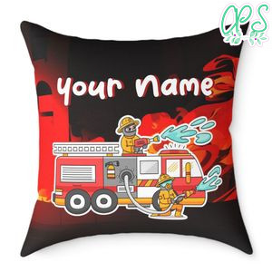 Firetruck Pillow Cushion Customizable Template Instant Download