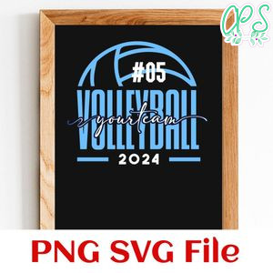 Volleyball Custom Number and Team Name SVG design template