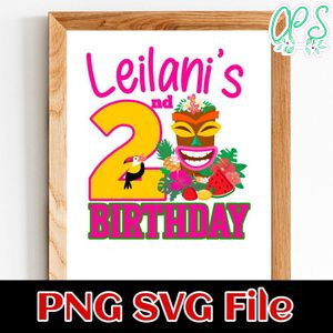 Birthday Luau SVG PNG design template