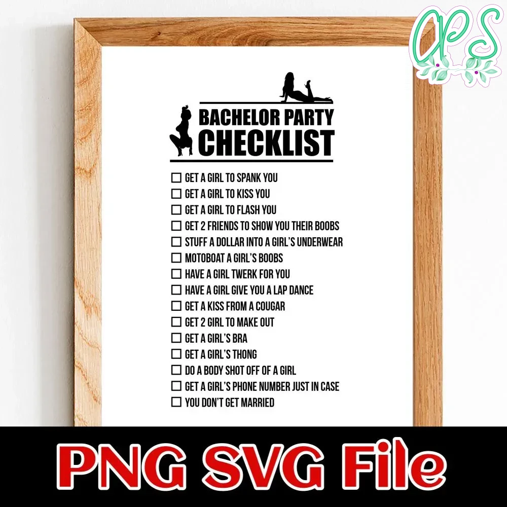 Bachelor Party Checklist SVG PNG | CustomPartyShirts