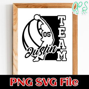 Volleyball Custom Name Team Name and Number SVG design template