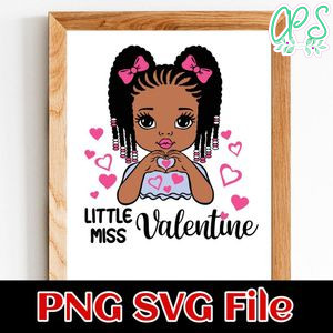 Little Miss Valentine PNG SVG file template