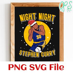 Stephen Curry Christmas Night PNG SVG Customizable Instant Download