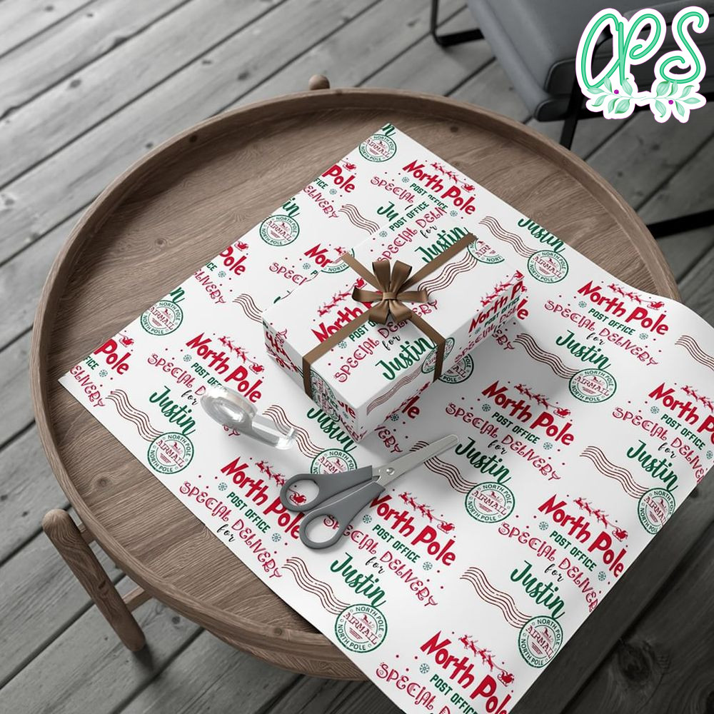 Personalised North Pole express Santa Gift Wrap Customizable