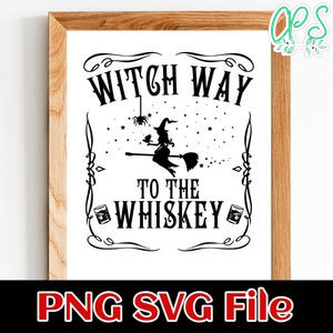 Witch way to the whiskey PNG design template