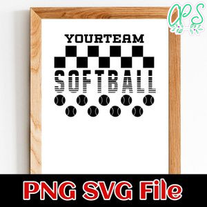 Softball Team Banner SVG design template