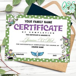 Buzz Lightyear Certificate Template Customizable Instant Download