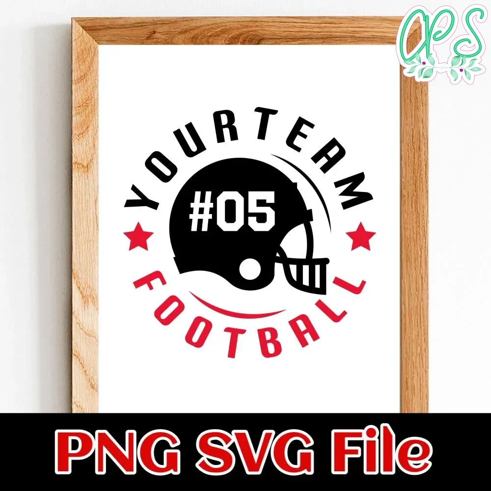 Football Custom Number and Team Name PNG SVG design template ...