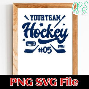 Hockey custom Name and Number PNG SVG design template
