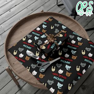 Hygge Happy Birthday Custom Name Gift Wrap Paper