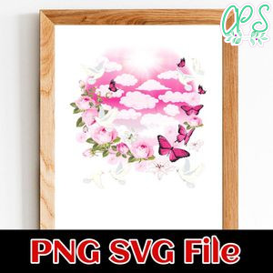 Memorial Rose and dove PNG design template
