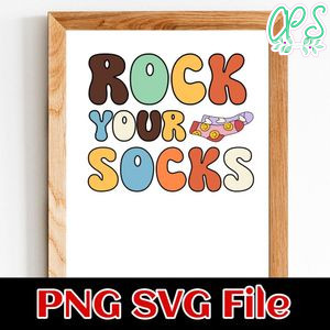 Rock Your Socks Groovy Retro SVG Customizable Instant Download