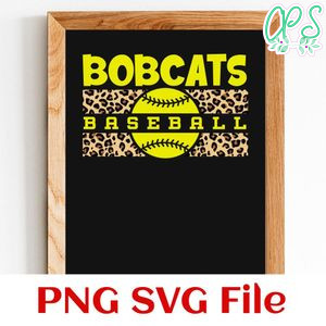 Bobcats Leopard Baseball SVG PNG design template