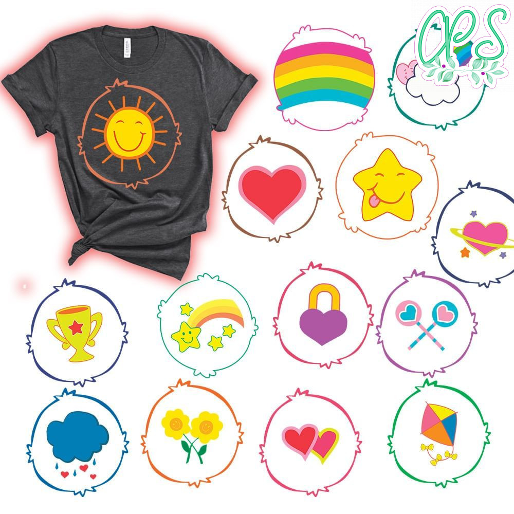 Care Bear Badges 90s Shirt