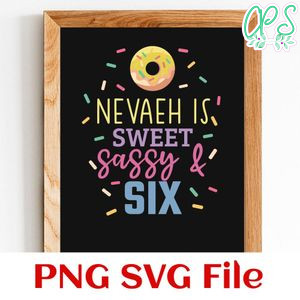Sweet sassy & six birthday Customer Request PNG file template