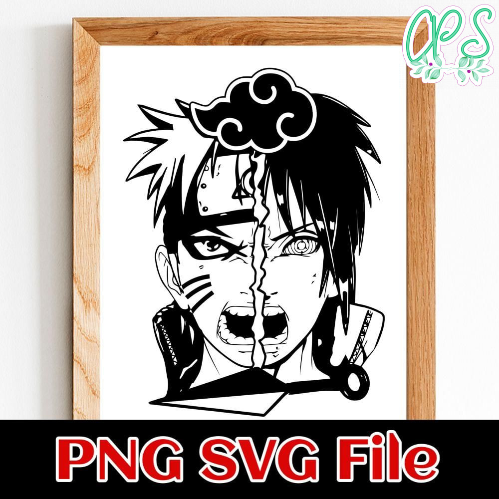 Naruto Sasuke PNG SVG file template | CustomPartyShirts